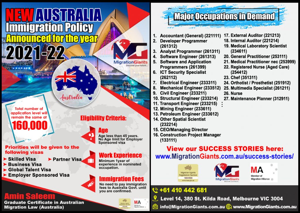 🇦🇺 NEW Australia Immigration Policy 202122 ANNOUNCED 🇦🇺 Migration Giants